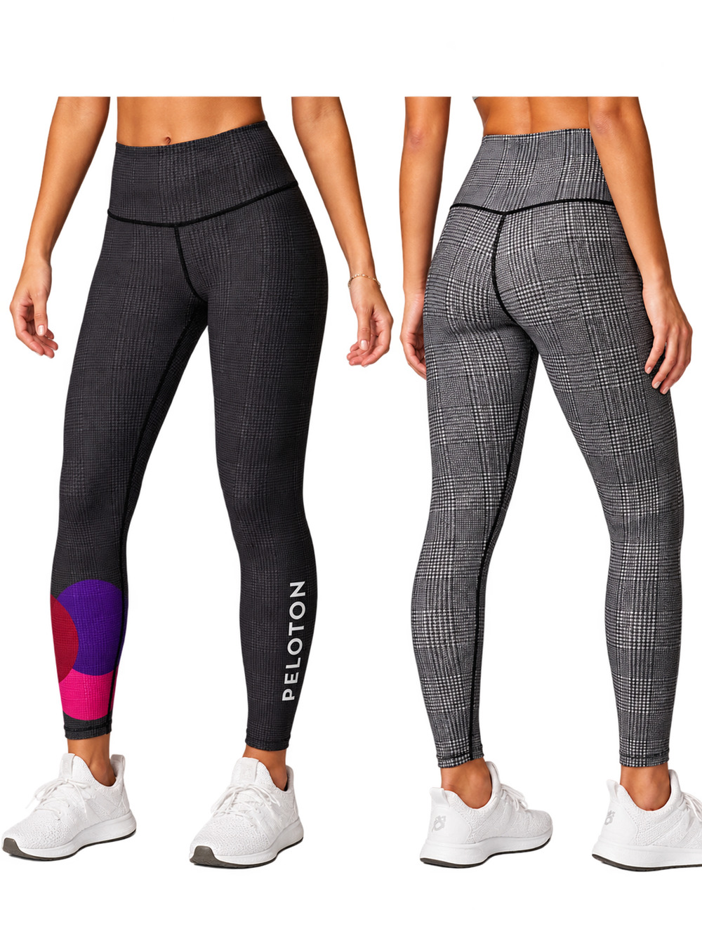 NWT Peloton x WITH Topsy Turvy Houndstooth Reversible High Waist Leggings XS